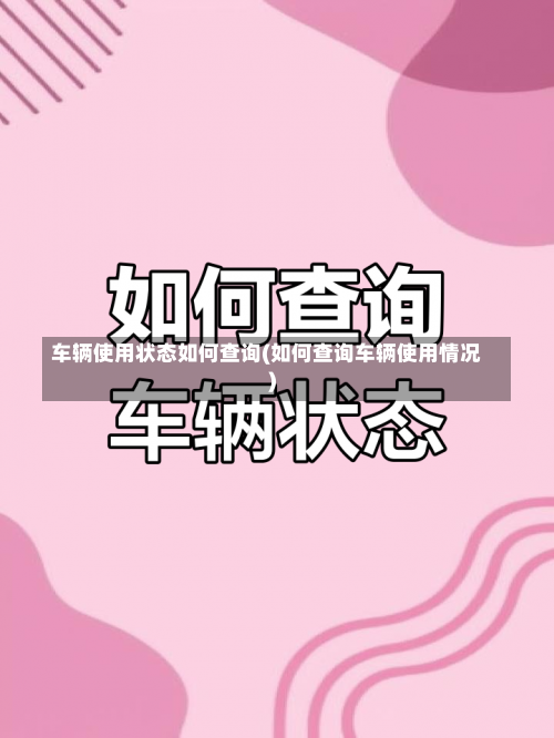 车辆使用状态如何查询(如何查询车辆使用情况)